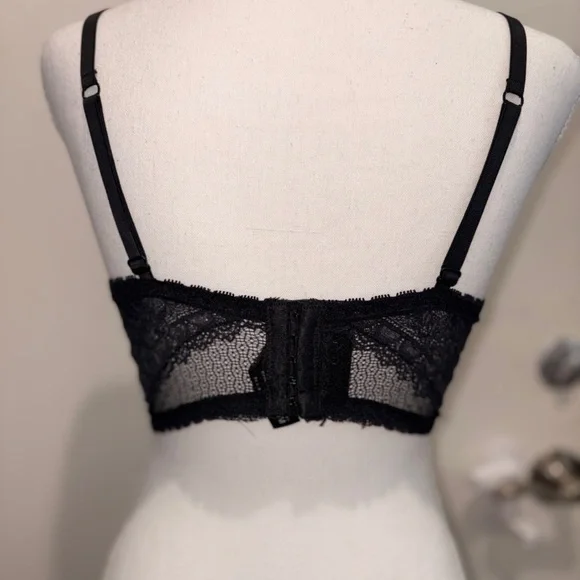 Rene Rofe Black Lace Plunge Bralette - Picture 4 of 5